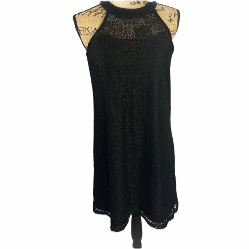 Candies black high neck swing dress sz S